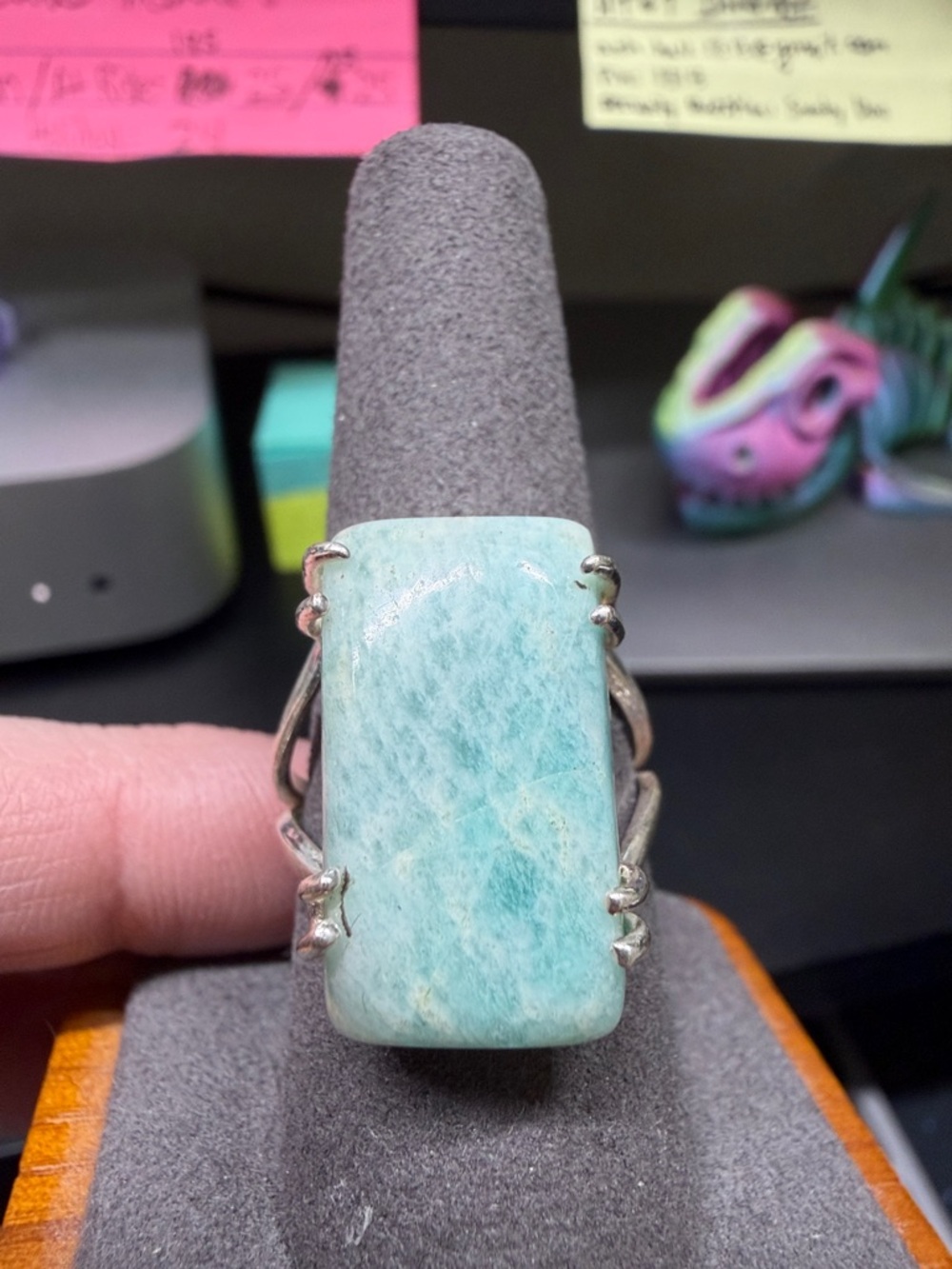 LARIMAR 925 STERLING SILVER RING, 9